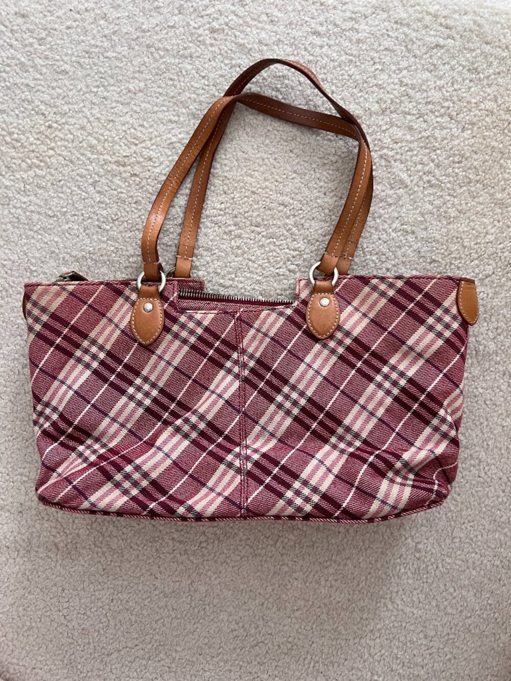 Burberry Blue Label Vintage Plaid Tote Bag